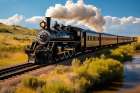 Steam engine train Art Print